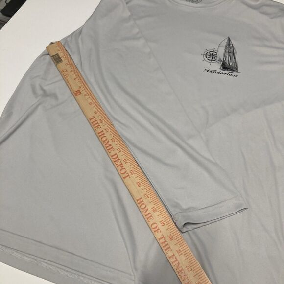 Vapor Apparel Long Sleeve Wanderlust Fishing Swim Shirt Size XL Gray UPF 50+ - Picture 10 of 11